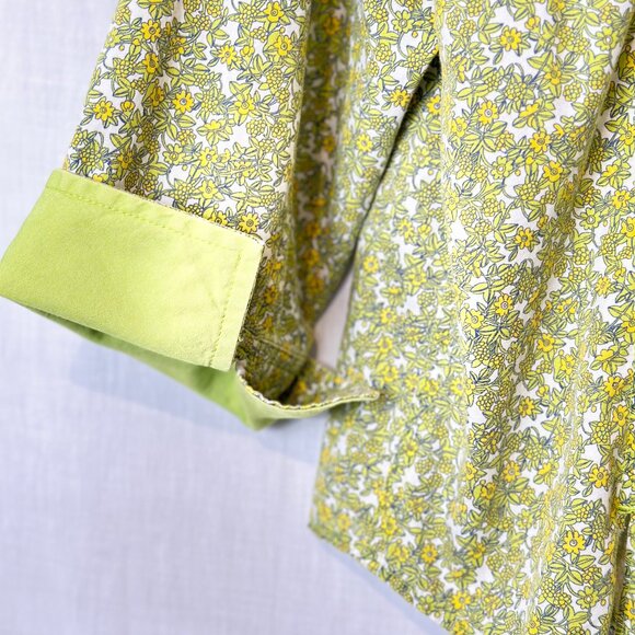 i.e.relaxed - Women's Floral Calico Button Up Shirt Sz PL Details - GREEN - Picture 6 of 13